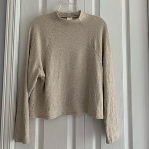 Beige long sleeve top cashmere like fabric H&M S